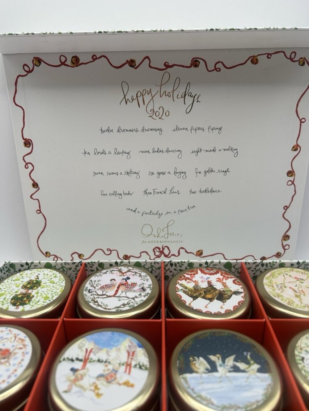 Anthropologie Advent Calendar 12 Days Of Christmas Candles 2020 Gift Set Open - Picture 3 of 16